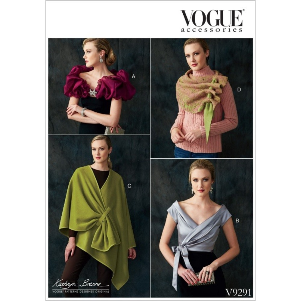 Vogue V9291 Sewing Pattern Women‎ S-M-L Wrap Shrug Scarf Kathryn Brenne
